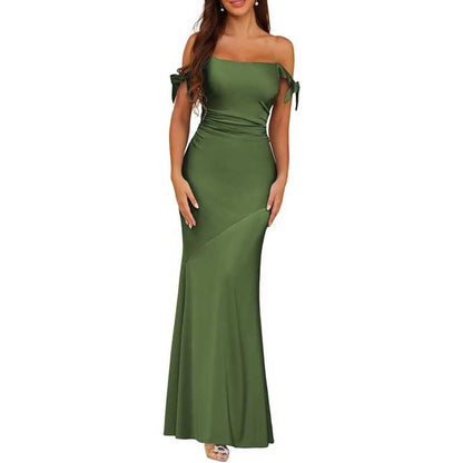 Mermaid Bridesmaid Dresses Satin Long Prom Dress Formal Evening Party Gowns