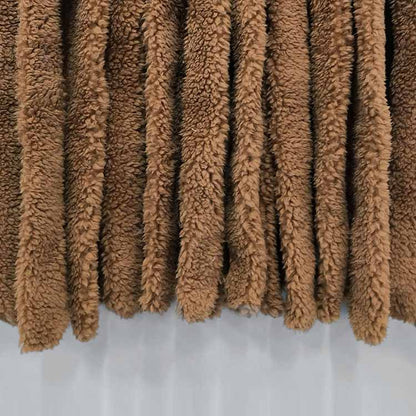 Women Long Warm Coat Tassel Patchwork Winter Coat in Ivory, Brown Color