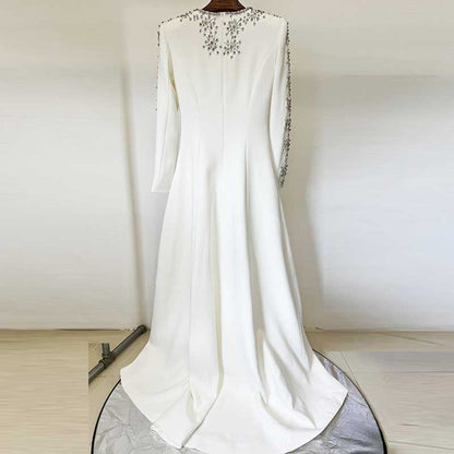 Womens Beaded Evening Dress Long Dresses