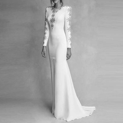 Womens Beaded Evening Dress Long Dresses