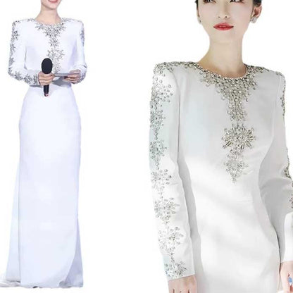 Womens Beaded Evening Dress Long Dresses