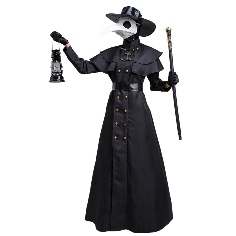 6 pieces Halloween Medieval Steam Punk Style Dress With Long Mouth Mask Costumes