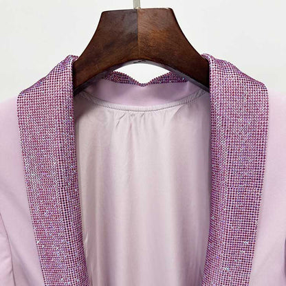 Lavender Backless Sequin-Beaded Evening Gown Long Formal Dress