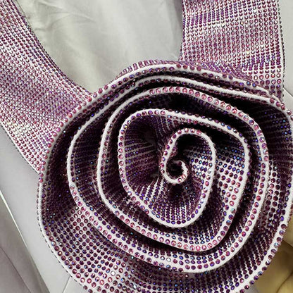 Lavender Backless Sequin-Beaded Evening Gown Long Formal Dress