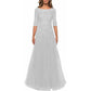 Lace Vintage Mother Of The Dress 3/4 Sleeves Gown Prom Long Wedding Guest Dress
