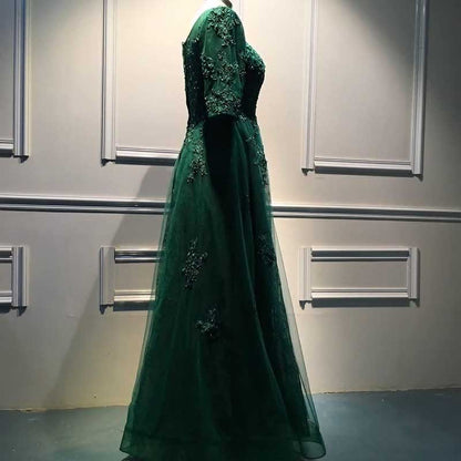 Lace Vintage Mother Of The Dress 3/4 Sleeves Gown Prom Long Wedding Guest Dress