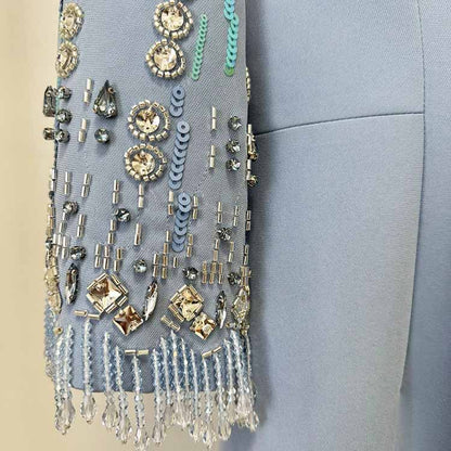 Long Maxi Dress Beads Embroidered Dress Long Prom Gown