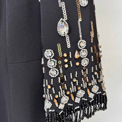 Long Maxi Dress Beads Embroidered Dress Long Prom Gown