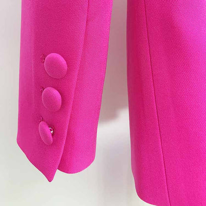 Women Cut Out Fitted Blazer + Mid-High Rise Slim fit Flare Trousers Pants Suit Wedding Suit