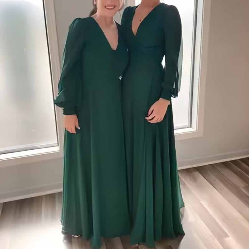 Women's Long Sleeve Bridesmaid Dresses Wedding A Line Chiffon Formal W SD Dresscode & Fashiontrends Women's Long Sleeve Bridesmaid Dresses Wedding A Line Chiffon Formal W SD Dresscode & Fashiontrends