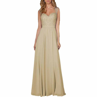 Long Chiffon Wedding Bridesmaid Dresses Sleeveless Formal Dress Wedding Guest Dress
