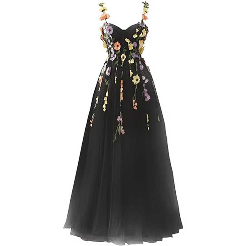 Garden Prom Dress Tulle Prom Dress with Appliques Wedding Gown Birthday Evening Dress