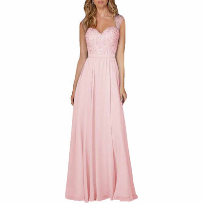 Long Chiffon Wedding Bridesmaid Dresses Sleeveless Formal Dress Wedding Guest Dress
