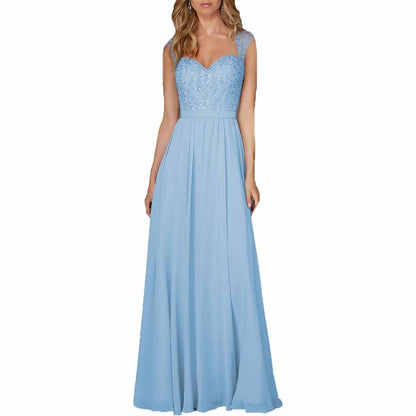 Long Chiffon Wedding Bridesmaid Dresses Sleeveless Formal Dress Wedding Guest Dress