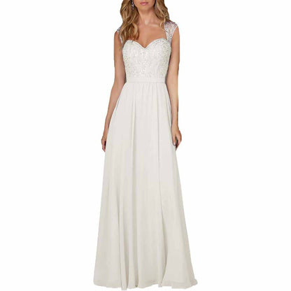 Long Chiffon Wedding Bridesmaid Dresses Sleeveless Formal Dress Wedding Guest Dress