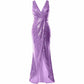 Women Sequin V Neck Wrap Long Bridesmaid Dresses Wedding Prom Gown