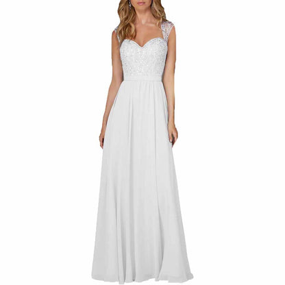 Long Chiffon Wedding Bridesmaid Dresses Sleeveless Formal Dress Wedding Guest Dress
