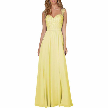 Long Chiffon Wedding Bridesmaid Dresses Sleeveless Formal Dress Wedding Guest Dress