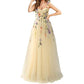 Garden Prom Dress Tulle Prom Dress with Appliques Wedding Gown Birthday Evening Dress