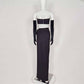 Women Two Pieces Diamonded Event Dress With Gloves Black Club Skirt Suit