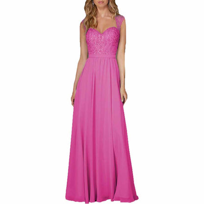Long Chiffon Wedding Bridesmaid Dresses Sleeveless Formal Dress Wedding Guest Dress