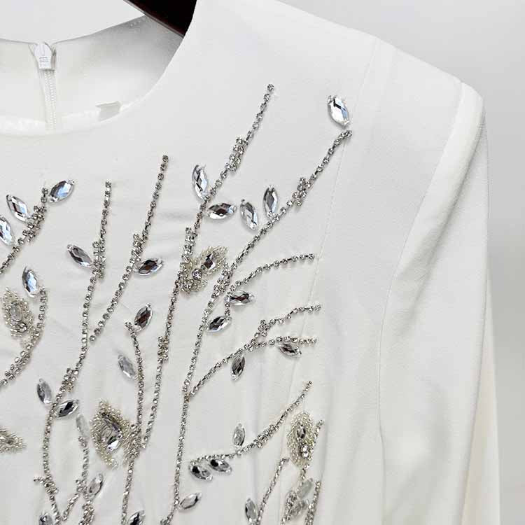 Long Sleeve Crystal Detail A-Line Prom Dress For Paries