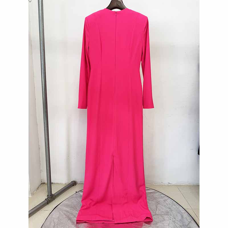 Long Sleeve Crystal Detail A-Line Prom Dress For Paries