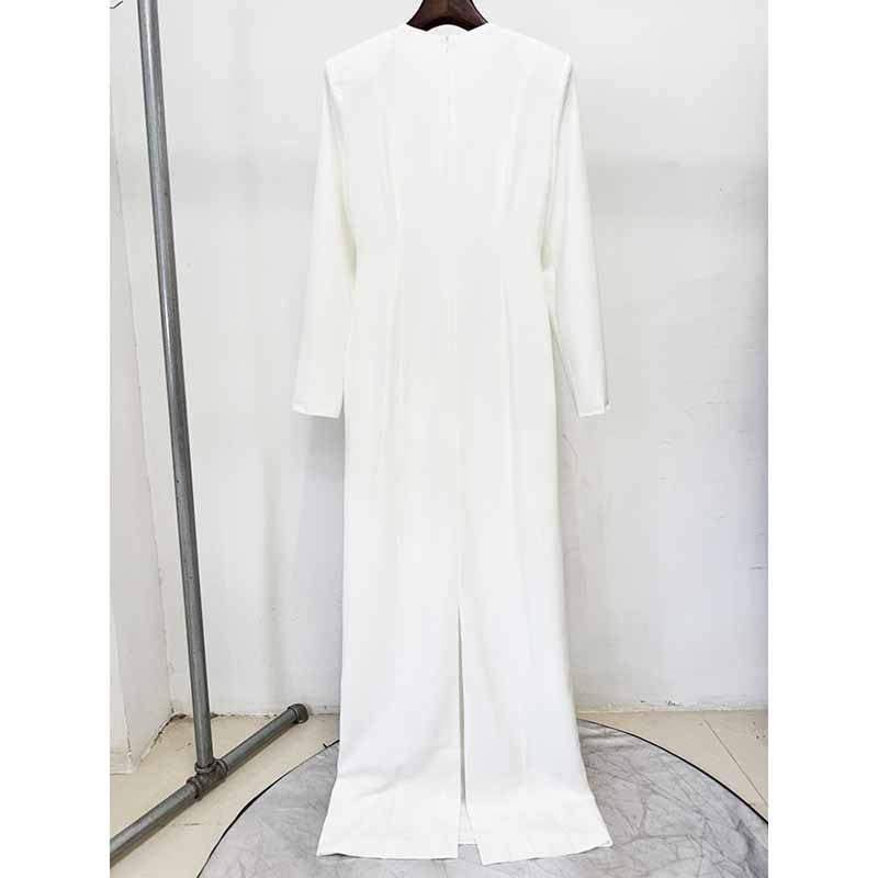 Long Sleeve Crystal Detail A-Line Prom Dress For Paries