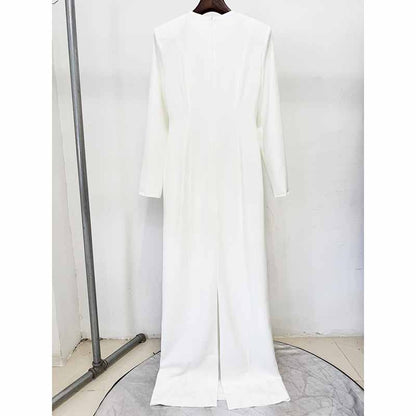 Long Sleeve Crystal Detail A-Line Prom Dress For Paries