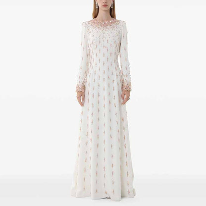 Sparkly A-Line Beaded Long Evening Dresses For Events