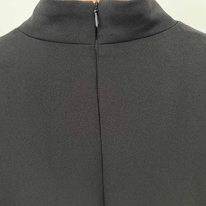 High-neck Maxi Dress With Ruffled Crystal-embellished Sleeves