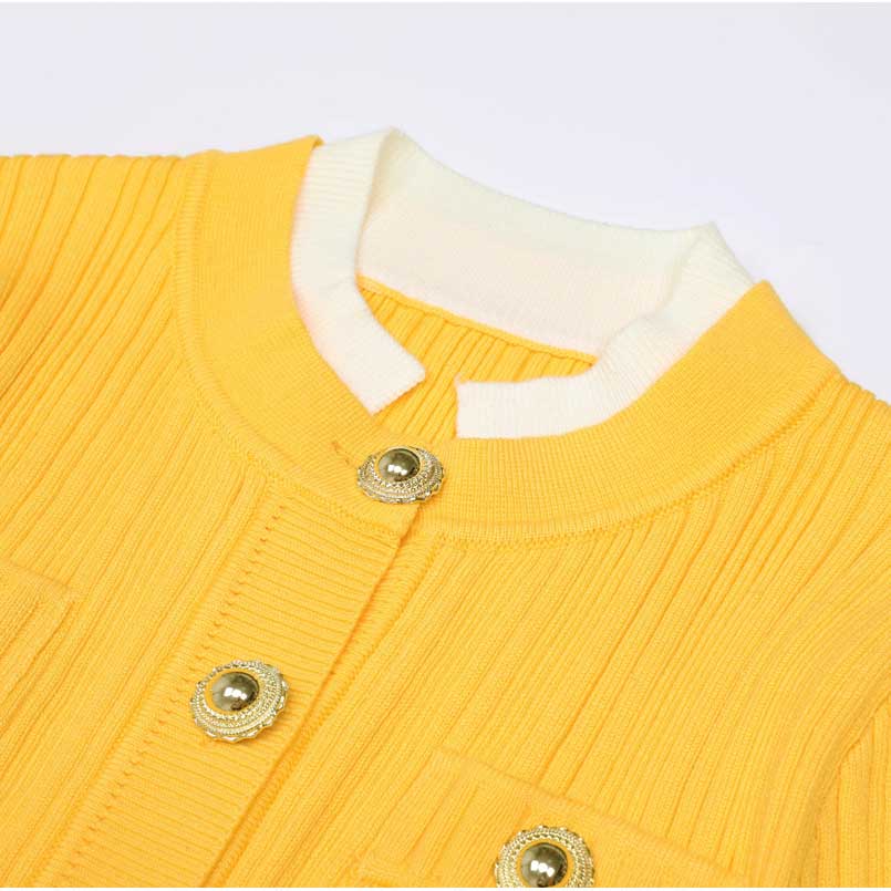 Long Sleeve Round-Neck Knit Dress Long