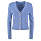 Women Knit Cardigan V-Neckline Cropped Top Long Sleeve Knitted Slim Coat