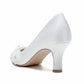 Women's Wedding Shoes Satin Point Toe Wedding Low Heel Bridal Shoes Flower Pearl Rhinestone