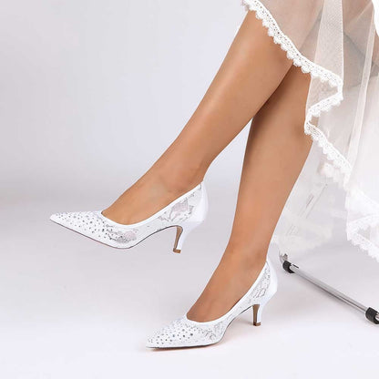 Low Heeled Dress Shoes Rhinestones Formal Low Heels Sparkle Wedding Shoes