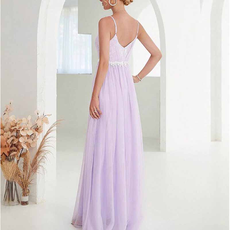Spaghetti Strap A-Line Maxi Dress – Flowy Sleeveless Dress for Party & Summer Outings