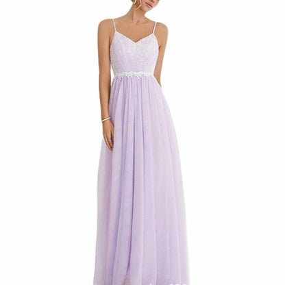 Spaghetti Strap A-Line Maxi Dress – Flowy Sleeveless Dress for Party & Summer Outings