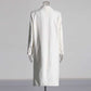 White Double Breasted Maxi Coat V-Neck Blazer