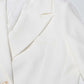 White Double Breasted Maxi Coat V-Neck Blazer