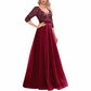 Sequined Bridesmaid Dress with Sleeves Evening Long Prom Dress Tutu Event Gowns