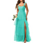 Spaghetti Straps Bridesmaid Dress Tulle Ruffles Ball Gown Home Coming Dress