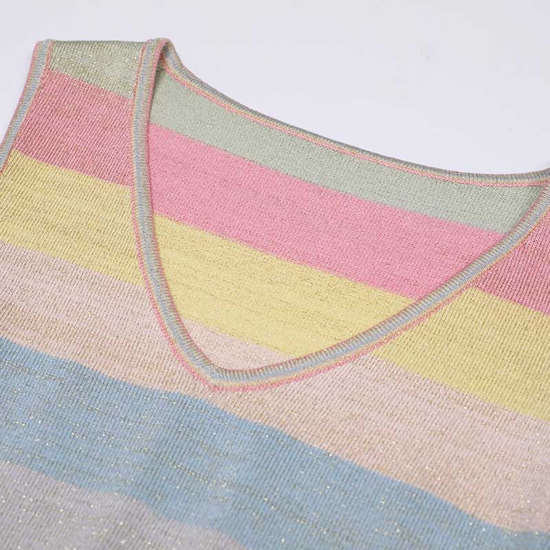 Sleeveless Slinky Knit Midi Dress V-neck