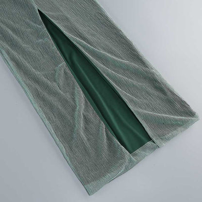 Emerald Green Halter Strap Maxi Dress