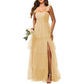 Spaghetti Straps Bridesmaid Dress Tulle Ruffles Ball Gown Home Coming Dress