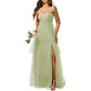 Spaghetti Straps Bridesmaid Dress Tulle Ruffles Ball Gown Home Coming Dress