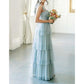 Spaghetti Straps Bridesmaid Dress Tulle Ruffles Ball Gown Home Coming Dress