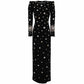 Women's Long Sleeve Galaxy Beaded Maxi Dress