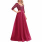 Sequined Bridesmaid Dress with Sleeves Evening Long Prom Dress Tutu Event Gowns