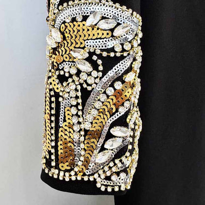 Mermaid Long Evening Gown Long Sleeve Beaded Detail Maxi Dress