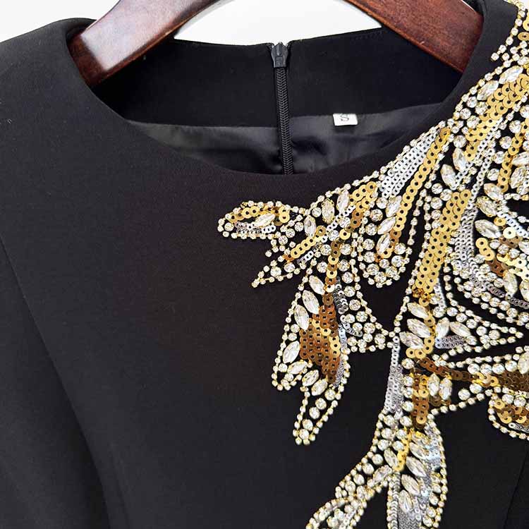 Mermaid Long Evening Gown Long Sleeve Beaded Detail Maxi Dress